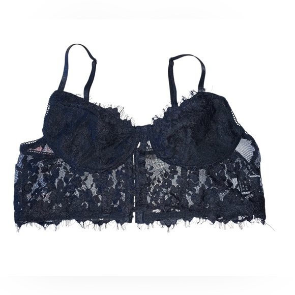 SHEIN Black Corset Style Lace‎ Bralette Size Medium - Picture 1 of 5